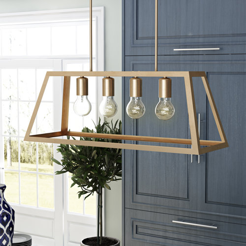Ivy Bronx Chastain 4 Light Antique Brass Kitchen Island Pendant